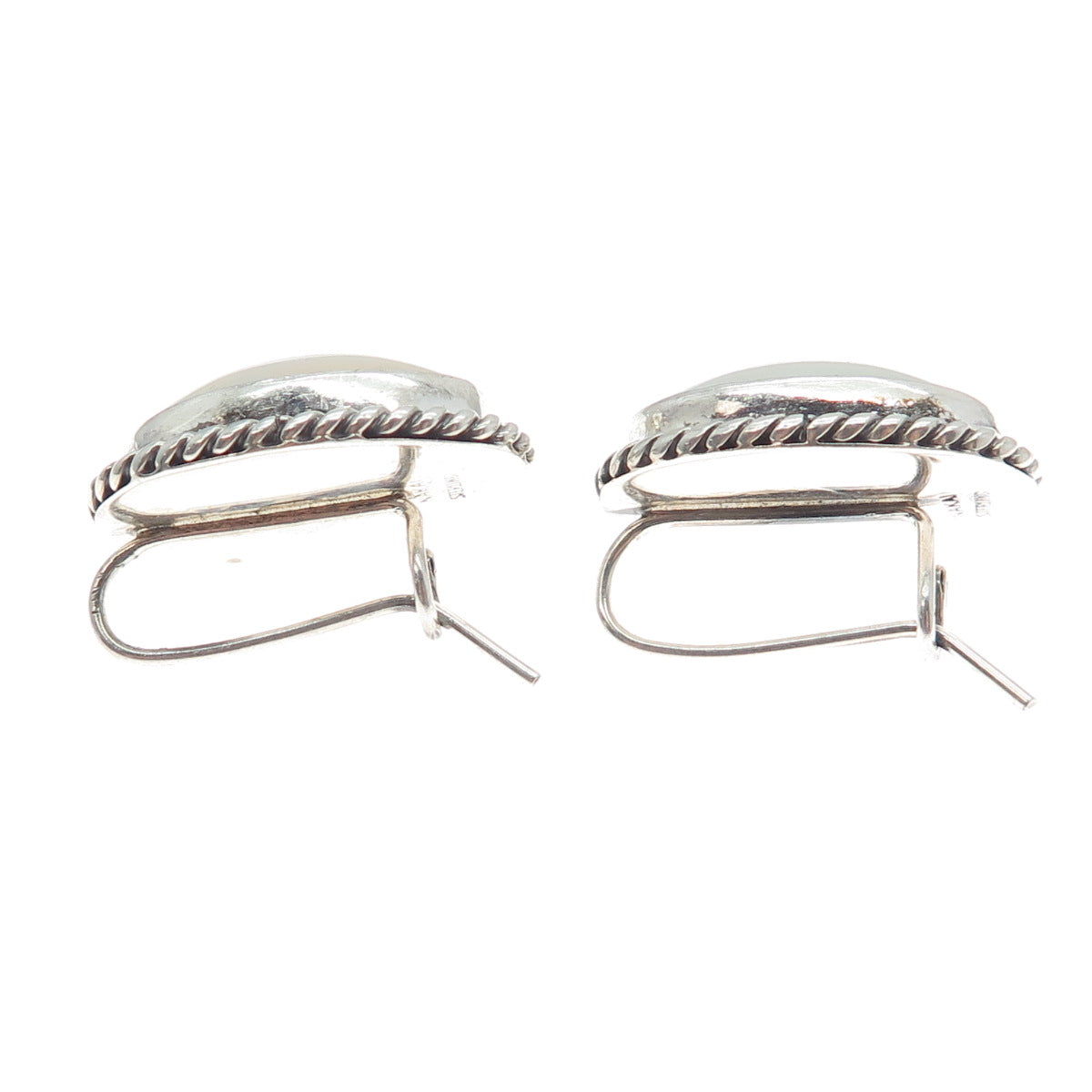 GILO & GRACE NAKAI NAVAJO Old Pawn Sterling Silver Vintage MOP Tribal Earrings