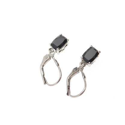Chuck Clemency 925 Sterling Silver Real Black Onyx Dangle Earrings