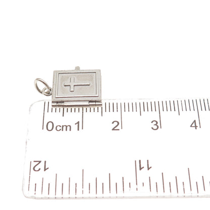 925 Sterling Silver Vintage Bible Locket Mini Charm Pendant