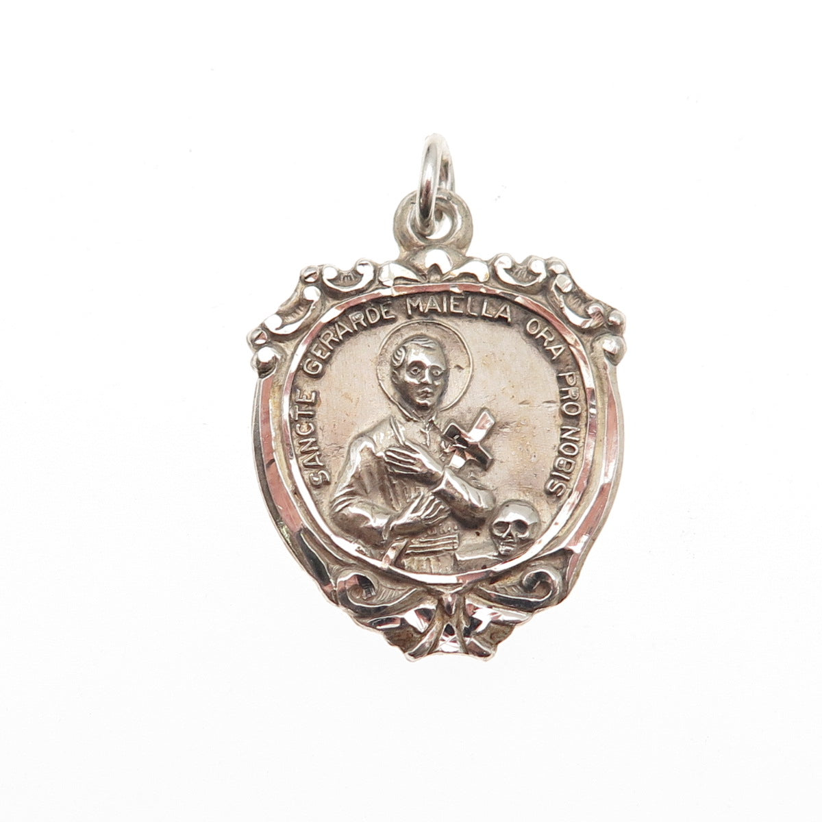 Creed 925 Sterling Silver Vintage Saint Gerard Majella Charm Pendant