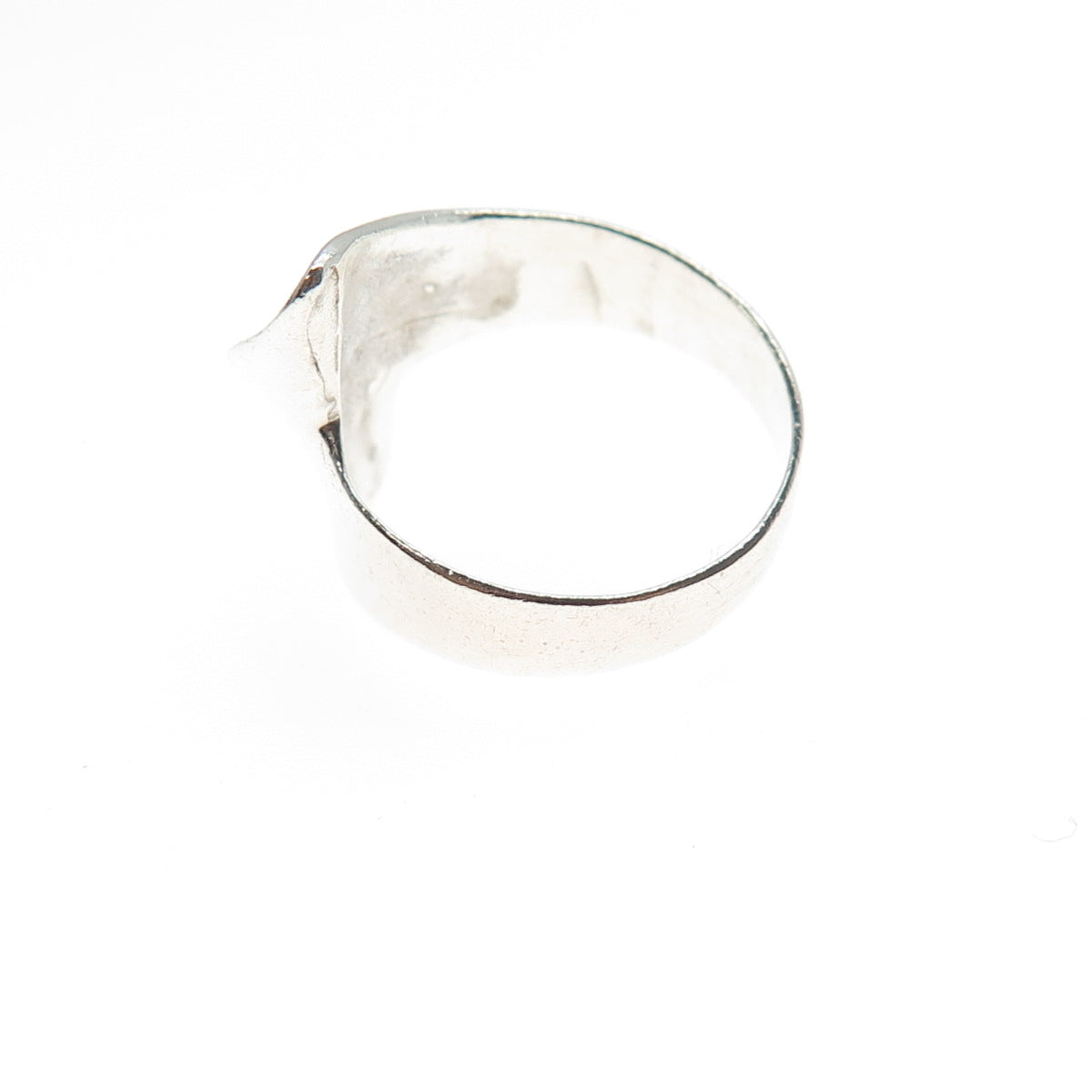 925 Sterling Silver Vintage Modernist Wavy Ring Size 5.5