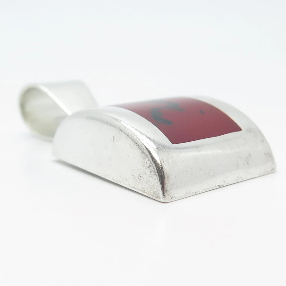 925 Sterling Silver Vintage Real Jasper Gemstone Pendant