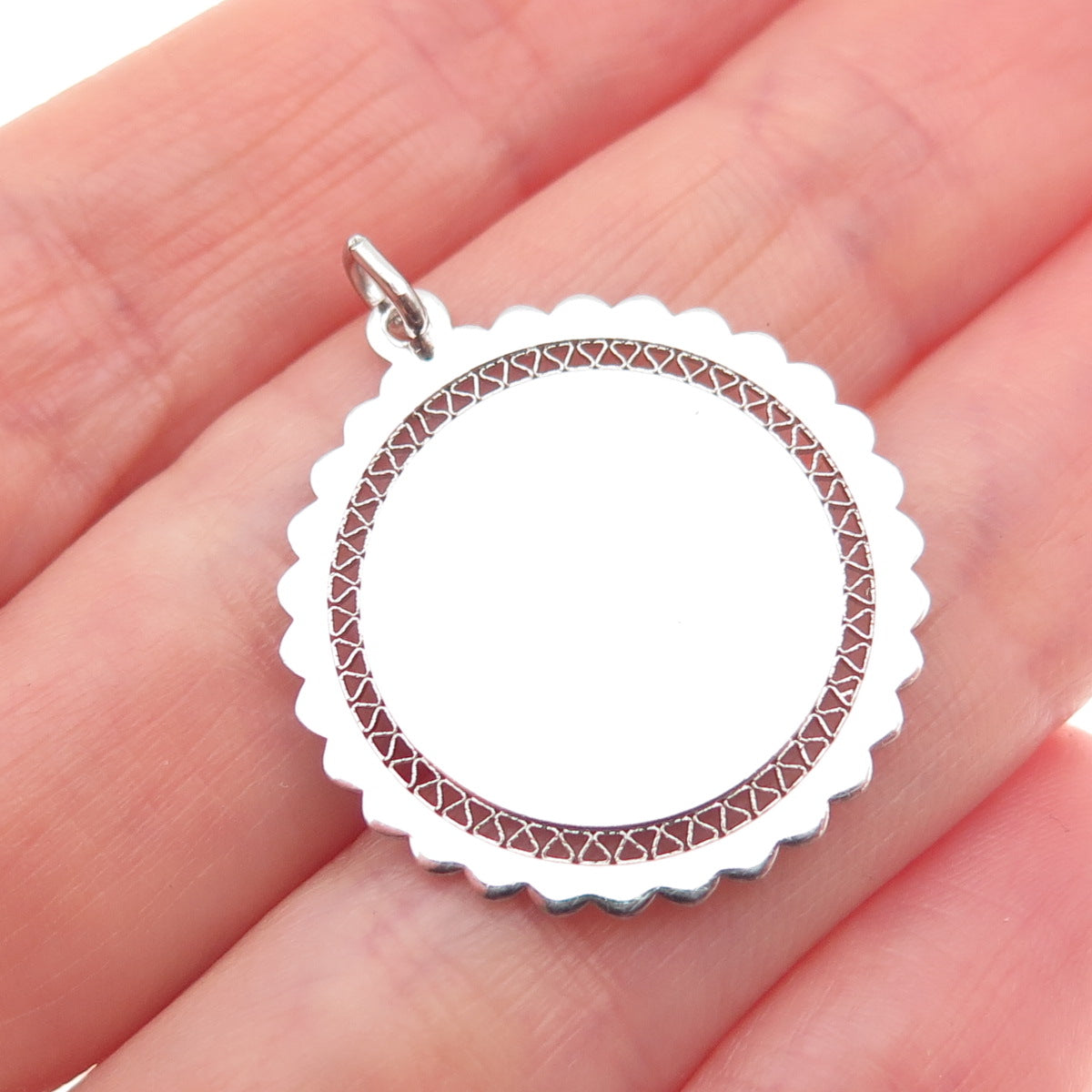 925 Sterling Silver Vintage Grandmother Rose Flower Charm Pendant