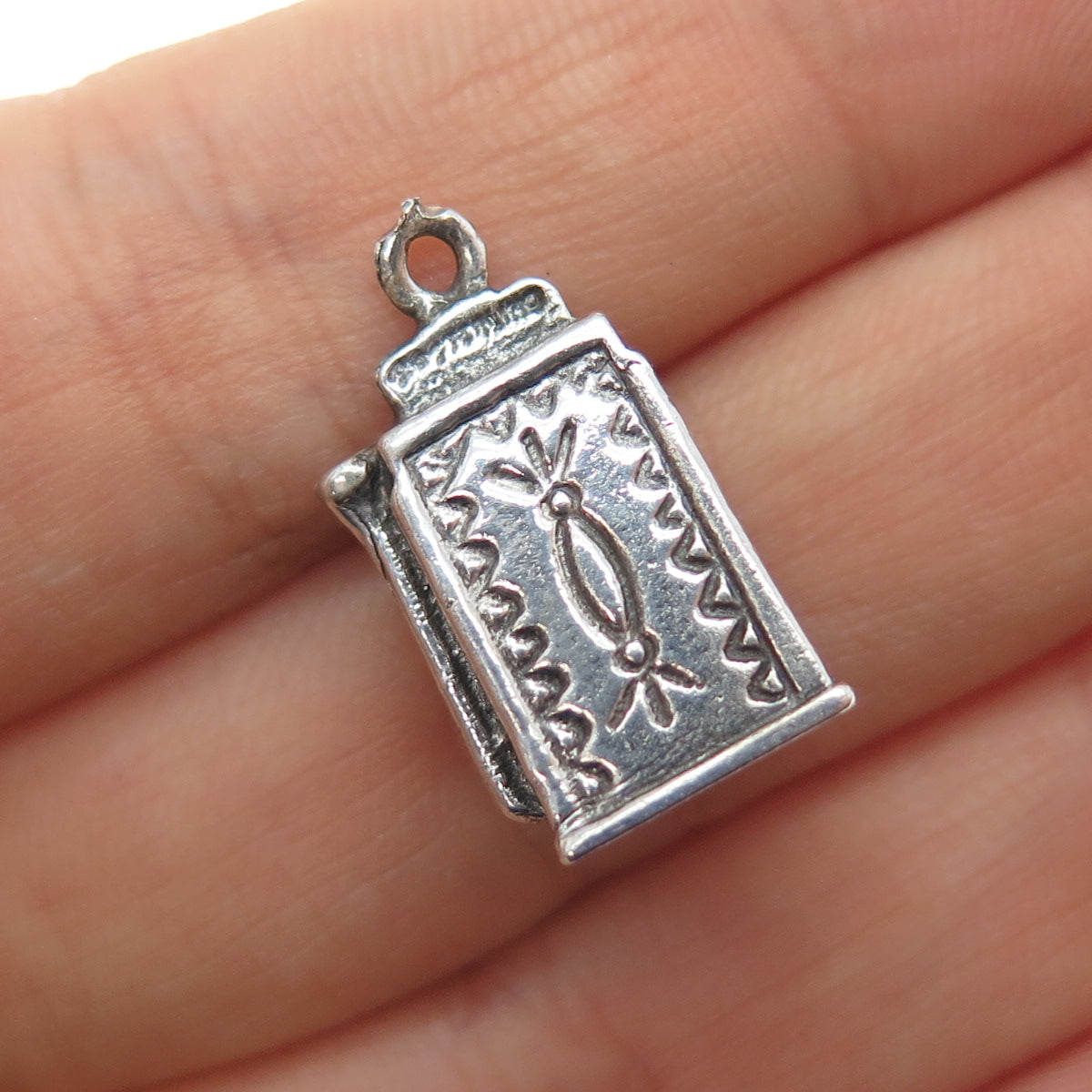 925 Sterling Silver Vintage Slot Machine Casino Oxidized Mini 3D Charm Pendant