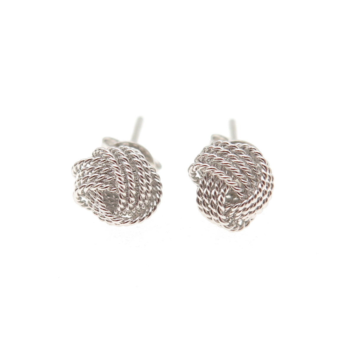 925 Sterling Silver Twisted Knot Stud Earrings