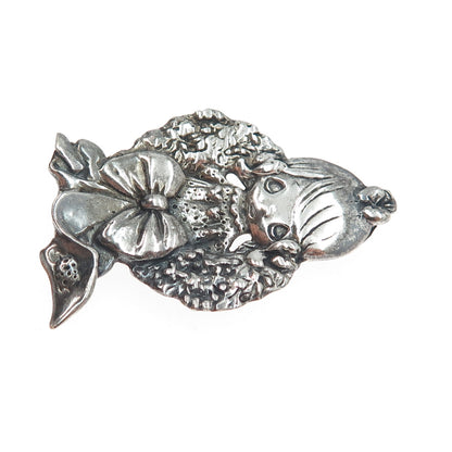 PRECIOUS MOMENTS 925 Sterling Silver Vintage Flower Girl Modernist Pin Brooch