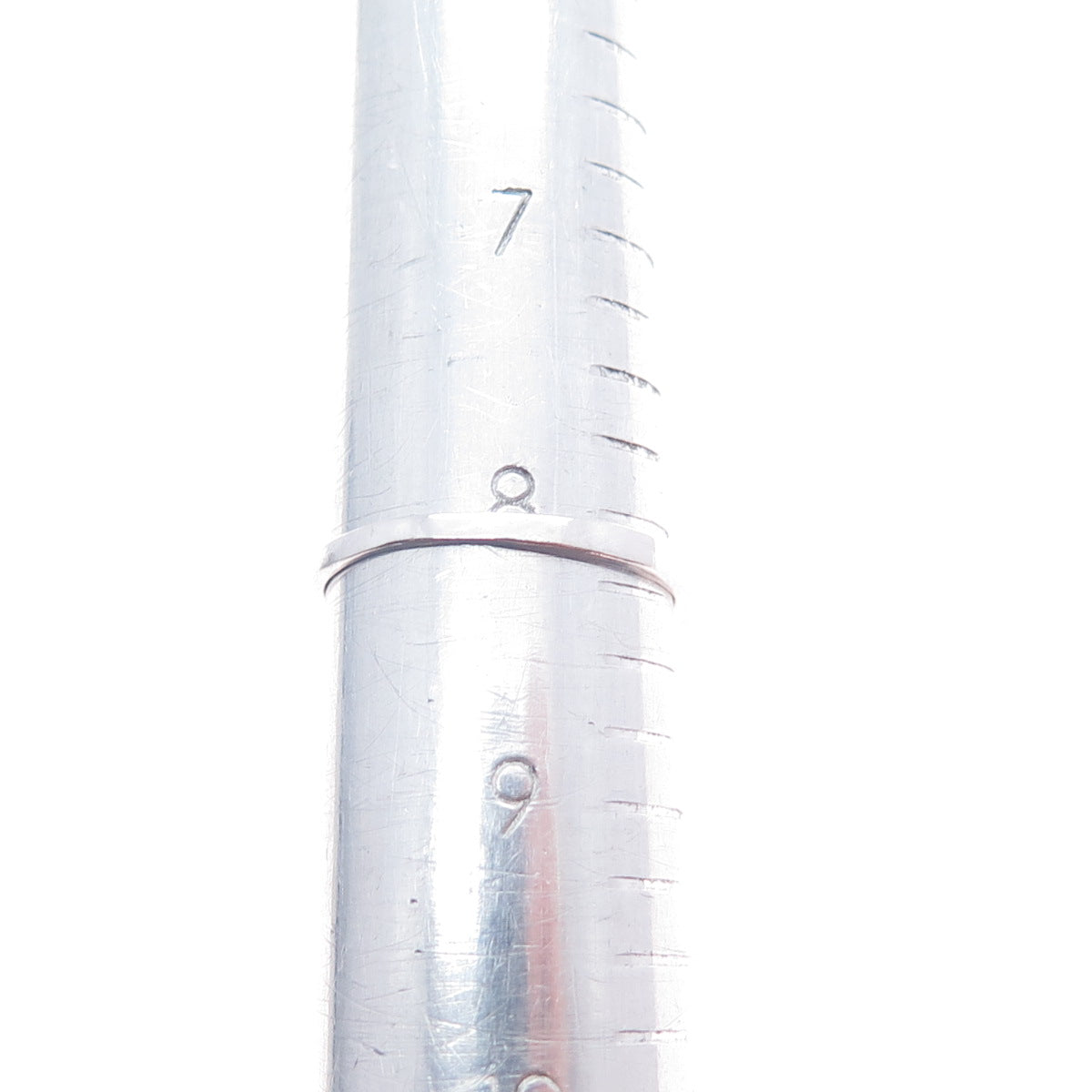 925 Sterling Silver Round-Cut C Z Stackable Bar Ring Size 8.25