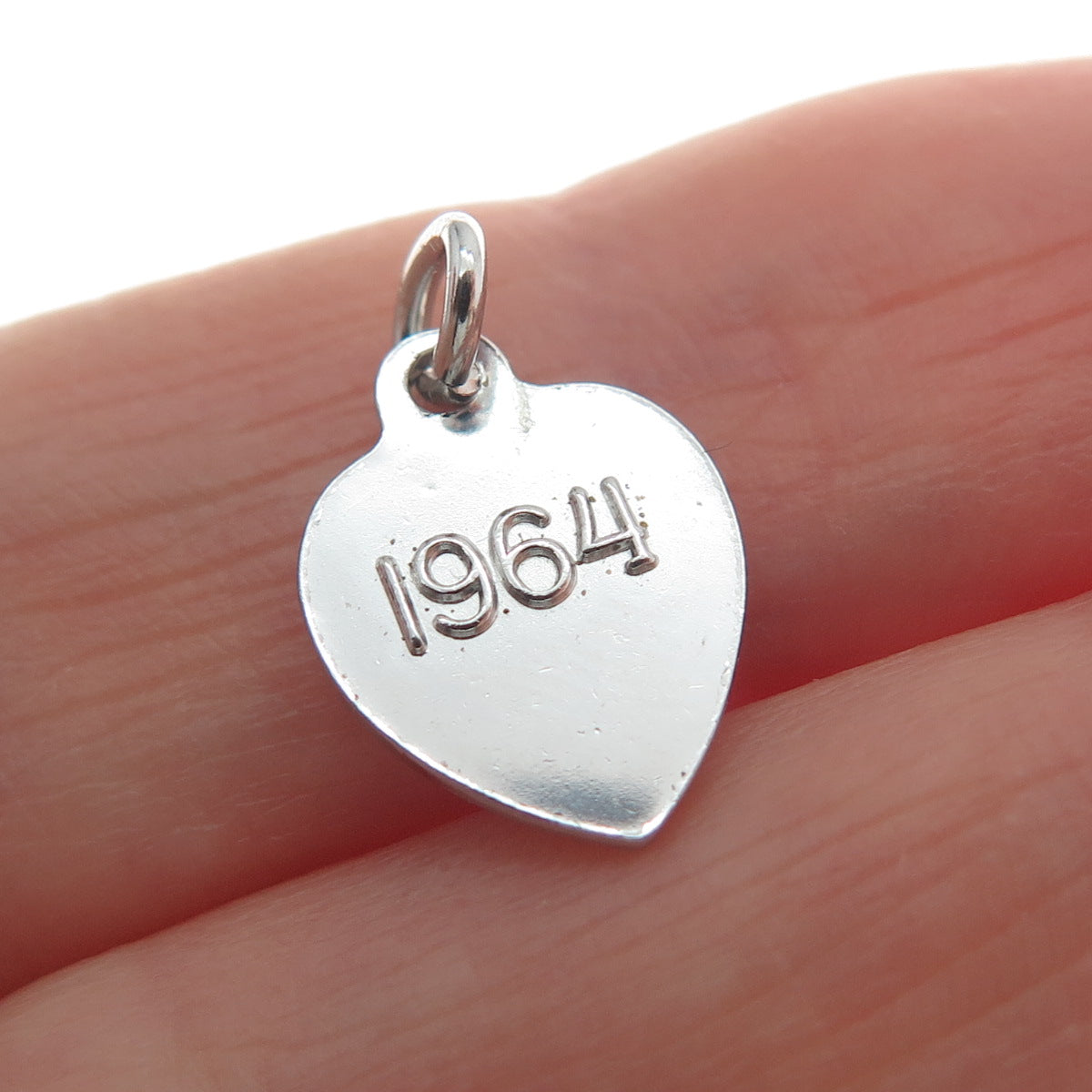 925 Sterling Silver Vintage 1964 Beta Sigma Phi Heart Minimalist Charm Pendant