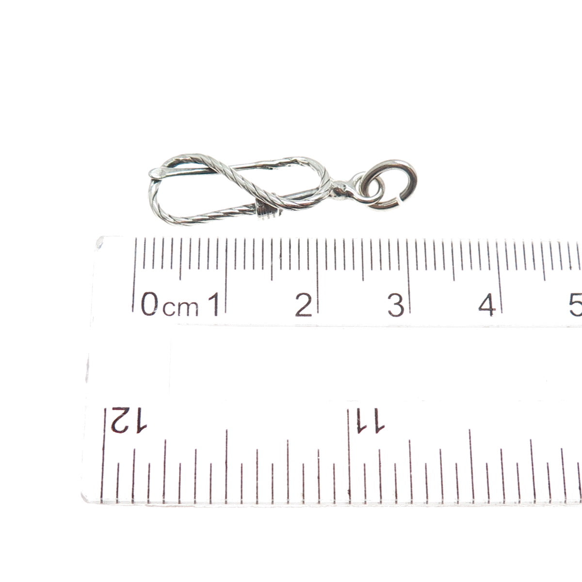 925 Sterling Silver Antique Art Deco Lasso Oxidized Charm Pendant