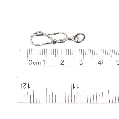 925 Sterling Silver Antique Art Deco Lasso Oxidized Charm Pendant