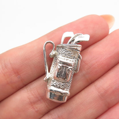 925 Sterling Silver Vintage Golf Clubs Slide Pendant