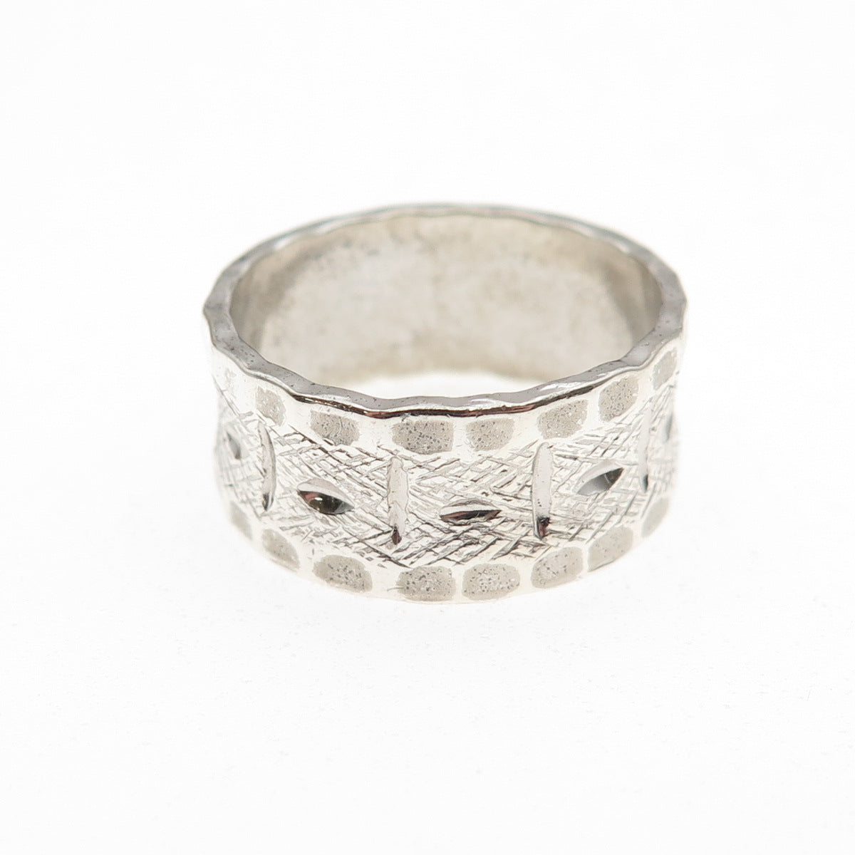 J.D. Schlang Co. 925 Sterling Silver Vintage Textured Band Ring Size 7
