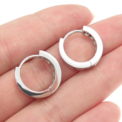 925 Sterling Silver Princess-Cut C Z Hoop Earrings