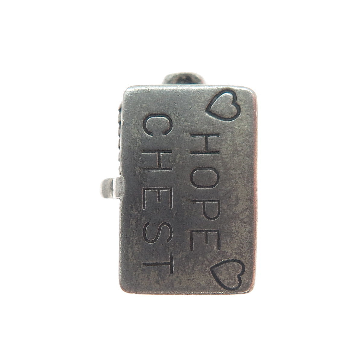 BEAU 925 Sterling Silver Vintage Hope Chest Box Minimalist Charm Pendant