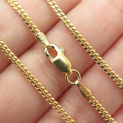 P. LUX 925 Sterling Silver Gold Plated Italy Miami Cuban Chain Necklace 18"