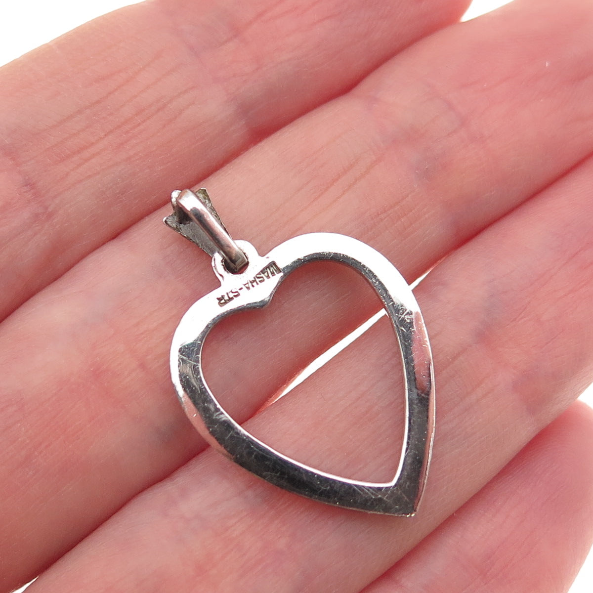 Masha 925 Sterling Silver Antique Art Deco Real Marcasite Heart Charm Pendant
