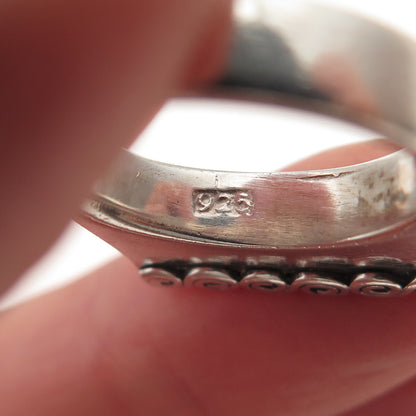 925 Sterling Silver Vintage S-Swirl Oxidized Bar Ring Size 6.5