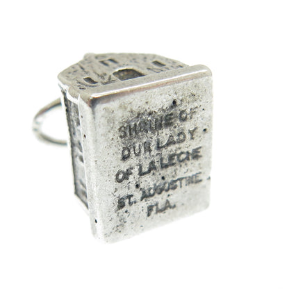 925 Sterling Silver Antique Art Deco "1565 Mission Nombre de Dios" Charm Pendant