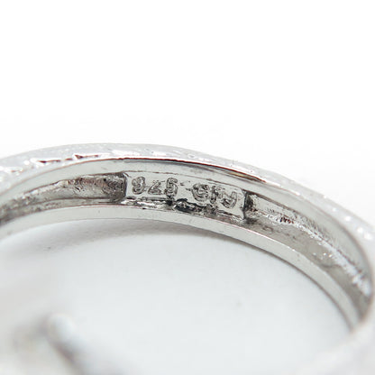 925 Sterling Silver Champagne & White C Z Engagement Ring Size 7