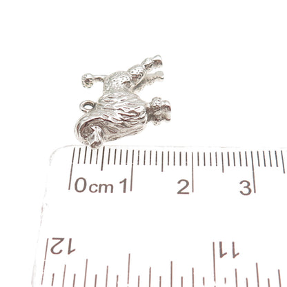 925 Sterling Silver Vintage Poodle Dog 3D Mini Charm Pendant