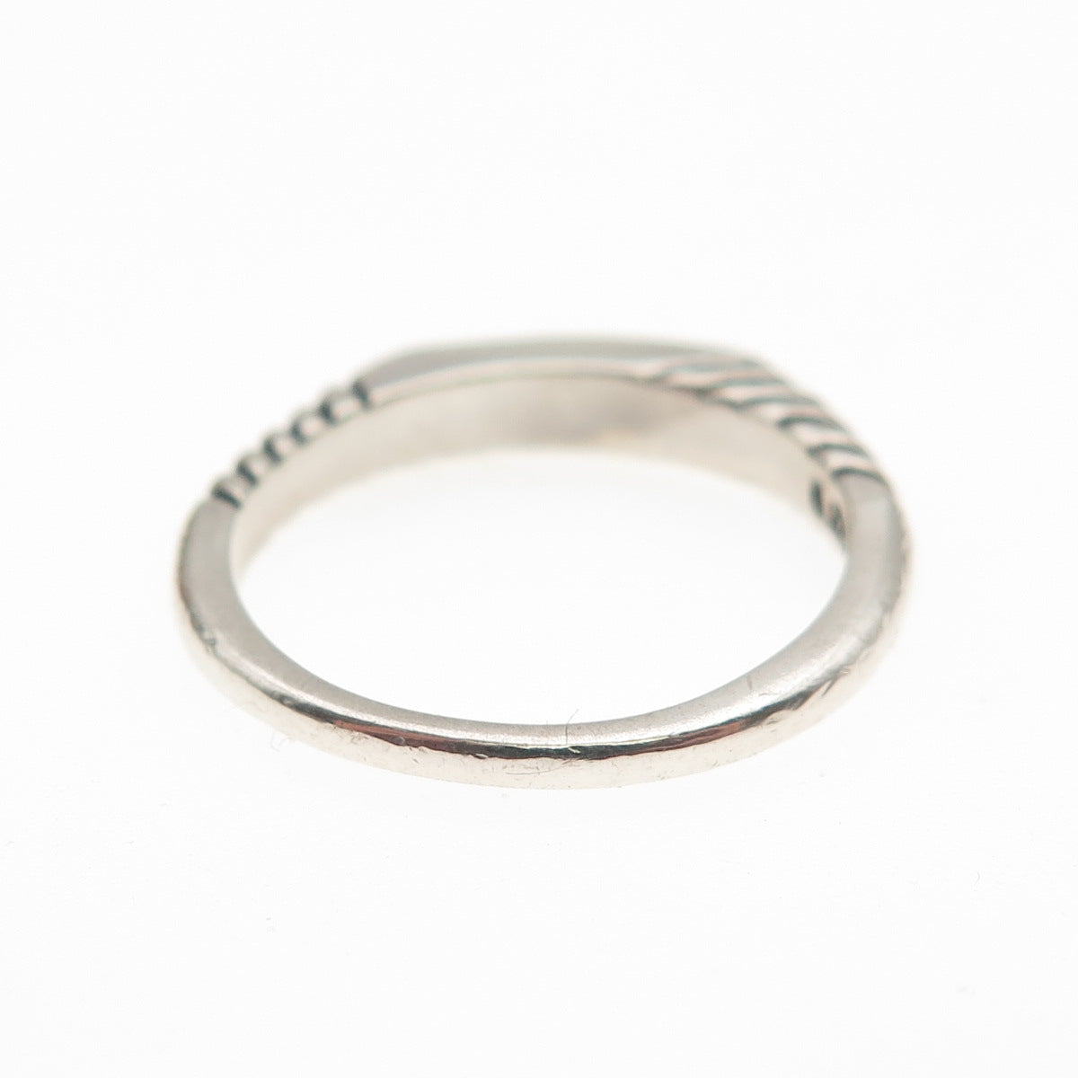 Carolyn Pollack 925 Sterling Silver Vintage Real MOP Inlay Stackable Ring Size 7