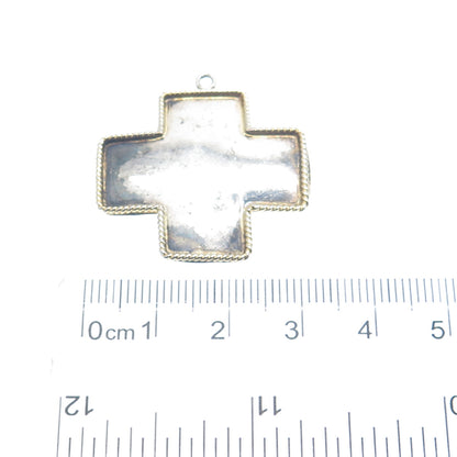 925 Sterling Silver 2-Tone Vintage Cross Pendant