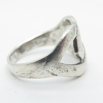 925 Sterling Silver Vintage Knot Modernist Ring Size 6