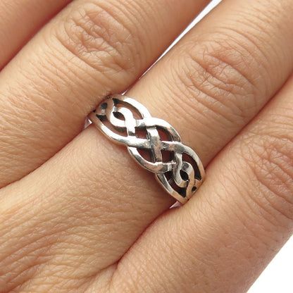 925 Sterling Silver Vintage Celtic Ring Size 9.75