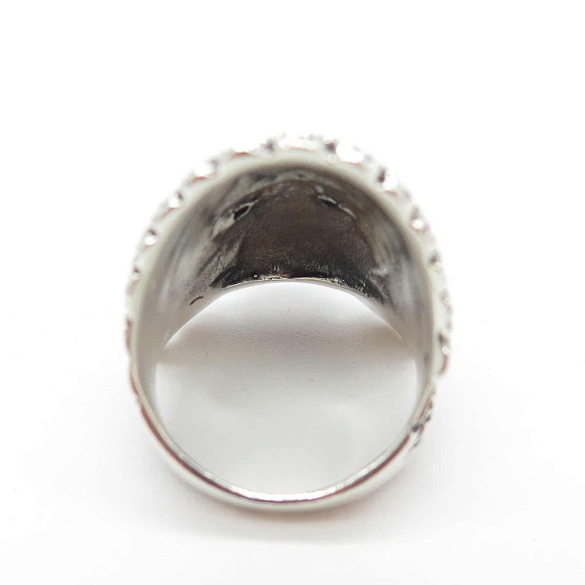 925 Sterling Silver Vintage Indian Chief Tribal Statement Ring Size 8.75