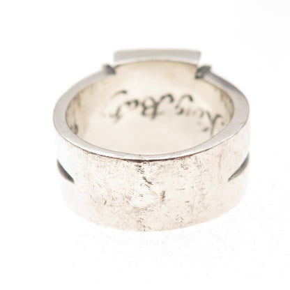 King Baby 925 Sterling Silver Vintage Gothic Cross Oxidized Ring Size 9