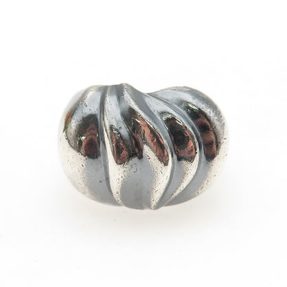 925 Sterling Silver Vintage AVM Mexico Modernist Dome Oxidized Ring Size 7