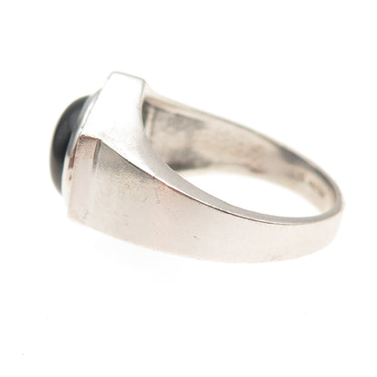 Mateo 925 Sterling Silver Vintage Real Black Onyx Modernist Ring Size 10.25