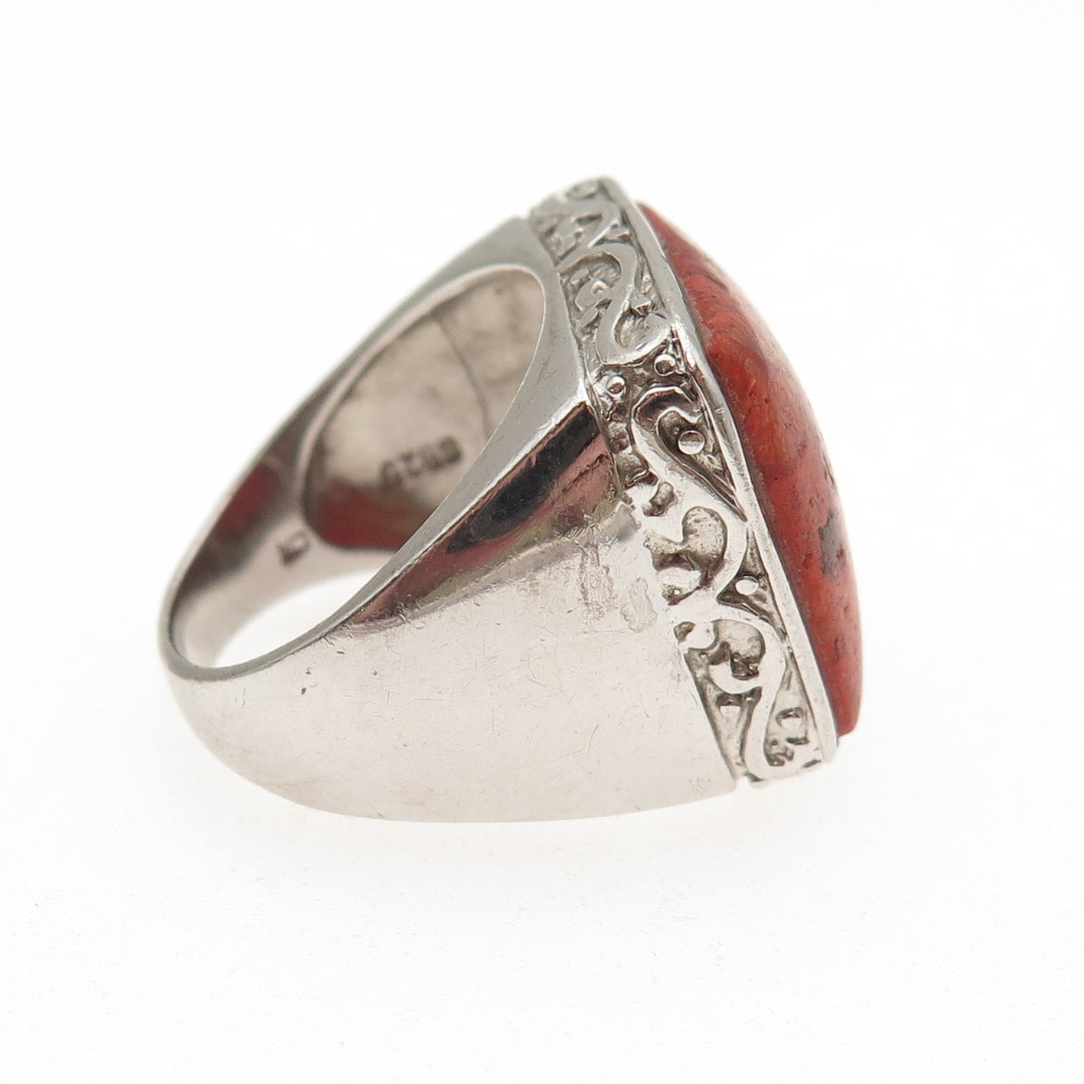 LUC Lucas Lameth Sterling Vintage Spiny Oyster Shell Modernist Ring Size 7.25