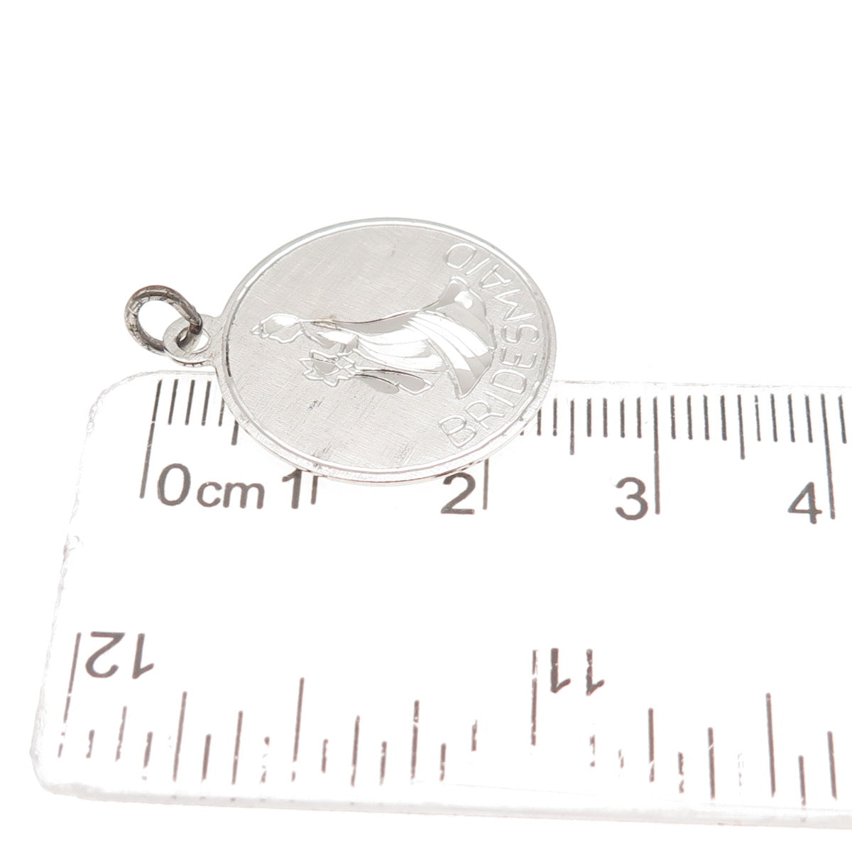 Griffith & Sons 925 Sterling Silver Vintage Bridesmaid Round Tag Charm Pendant