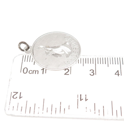 Griffith & Sons 925 Sterling Silver Vintage Bridesmaid Round Tag Charm Pendant