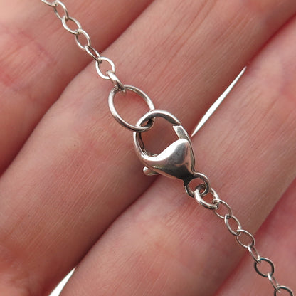 925 Sterling Silver Vintage Real Iolite Peridot Sun Fish Star Chain Necklace 18"