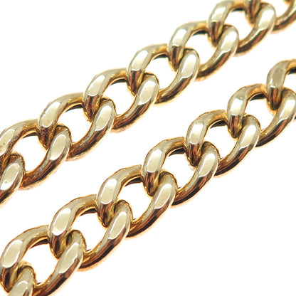 925 Sterling Silver Gold Plated Vintage Italy Curb Chain Necklace 20"