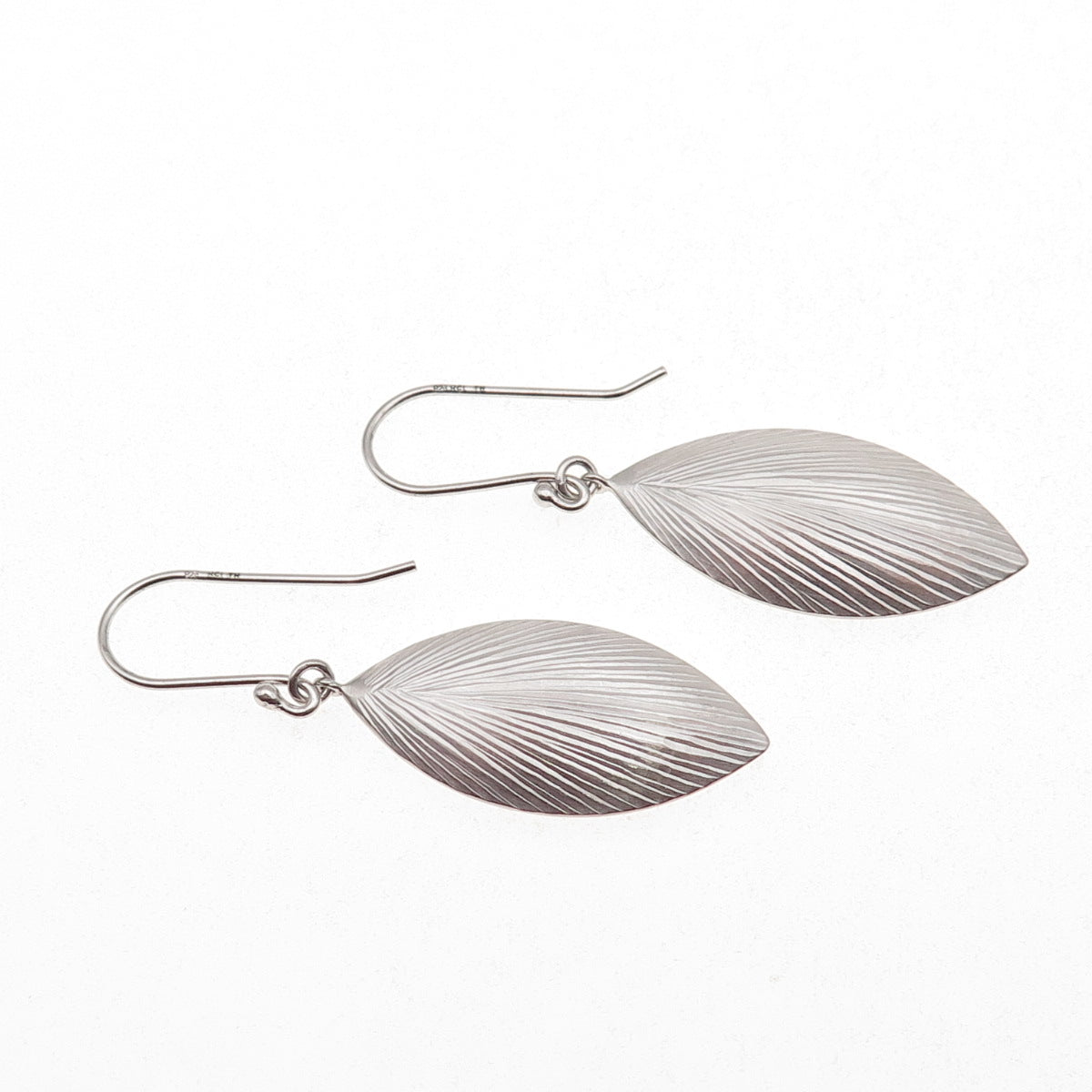 925 Sterling Silver Modernist Petal Dangle Earrings