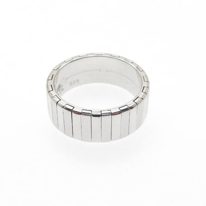 NEOS 925 Sterling Silver Textured Ribbed Band Ring Size 8.25