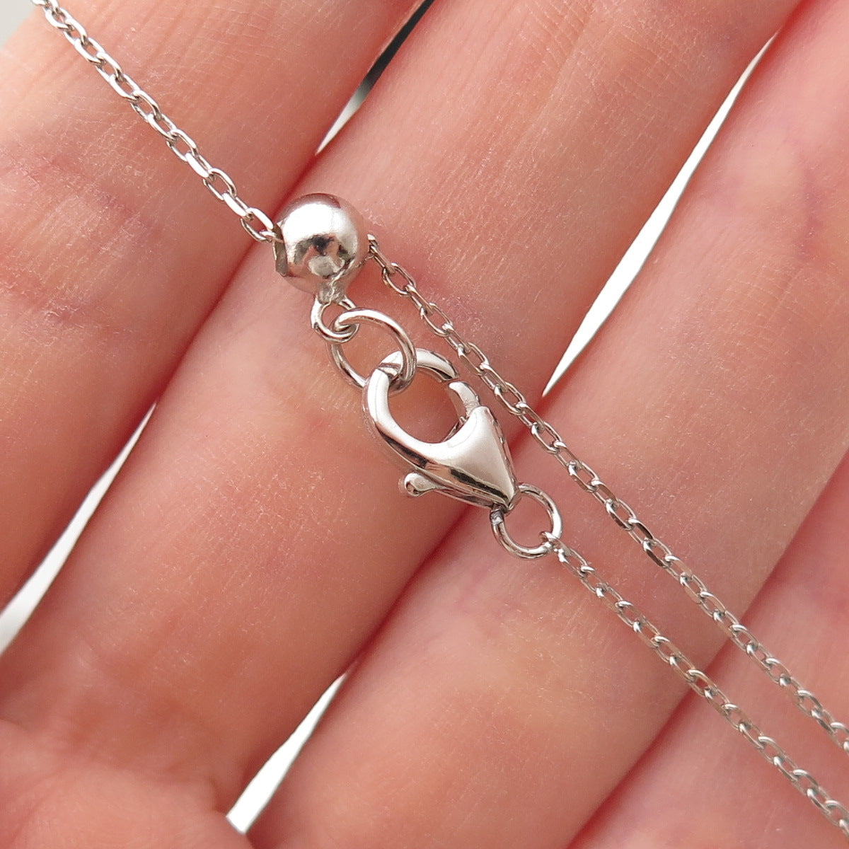 925 Sterling Silver Real Tanzanite White Topaz Adjustable Chain Necklace 16-20"