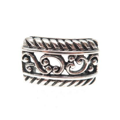 SX Sally C 925 Sterling Silver Vintage Swirl Oxidized Ring Size 7