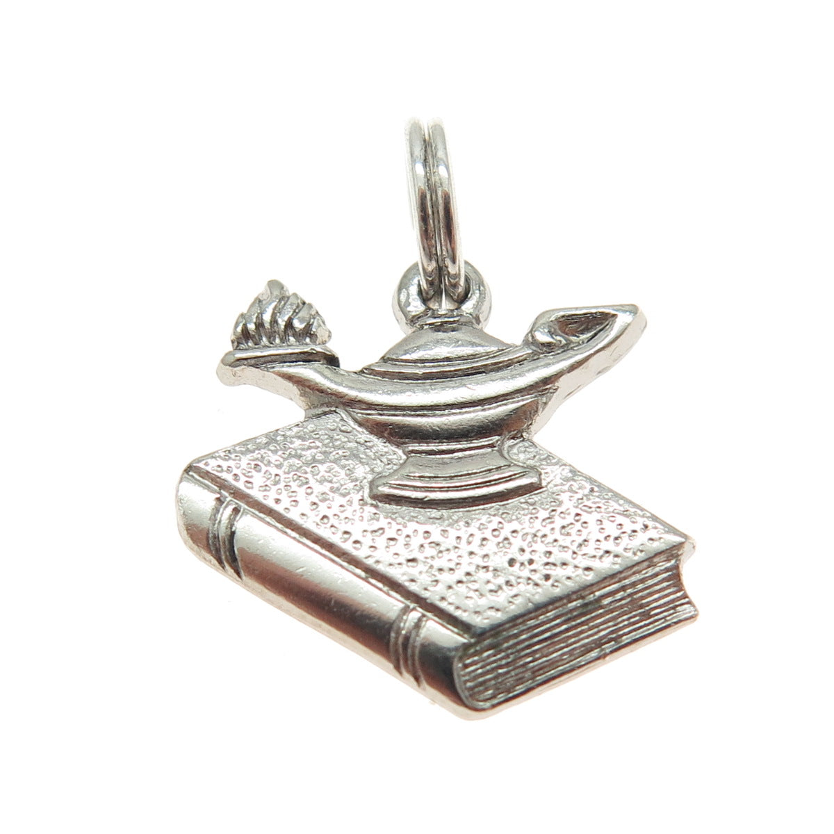 925 Sterling Silver Antique Art Deco Aladdin Lamp Charm Pendant