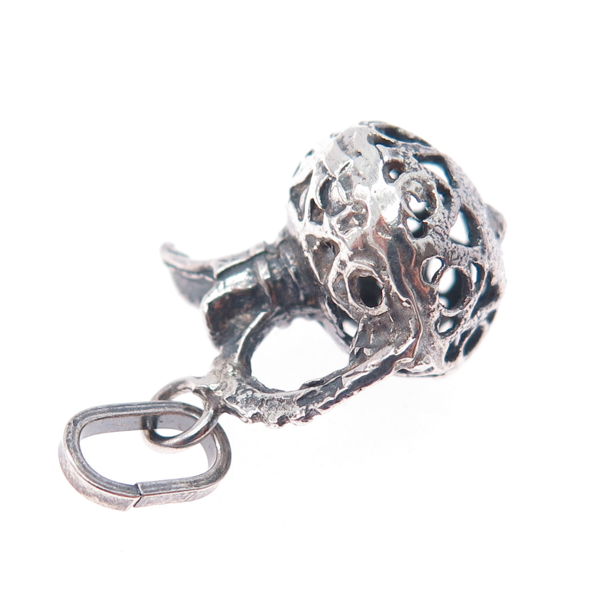 925 Sterling Silver Vintage Ornate Pitcher Oxidized Mini 3D Charm Pendant