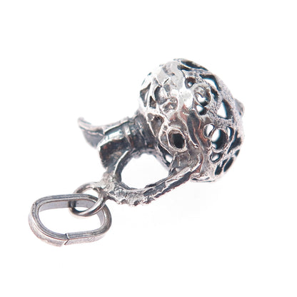 925 Sterling Silver Vintage Ornate Pitcher Oxidized Mini 3D Charm Pendant
