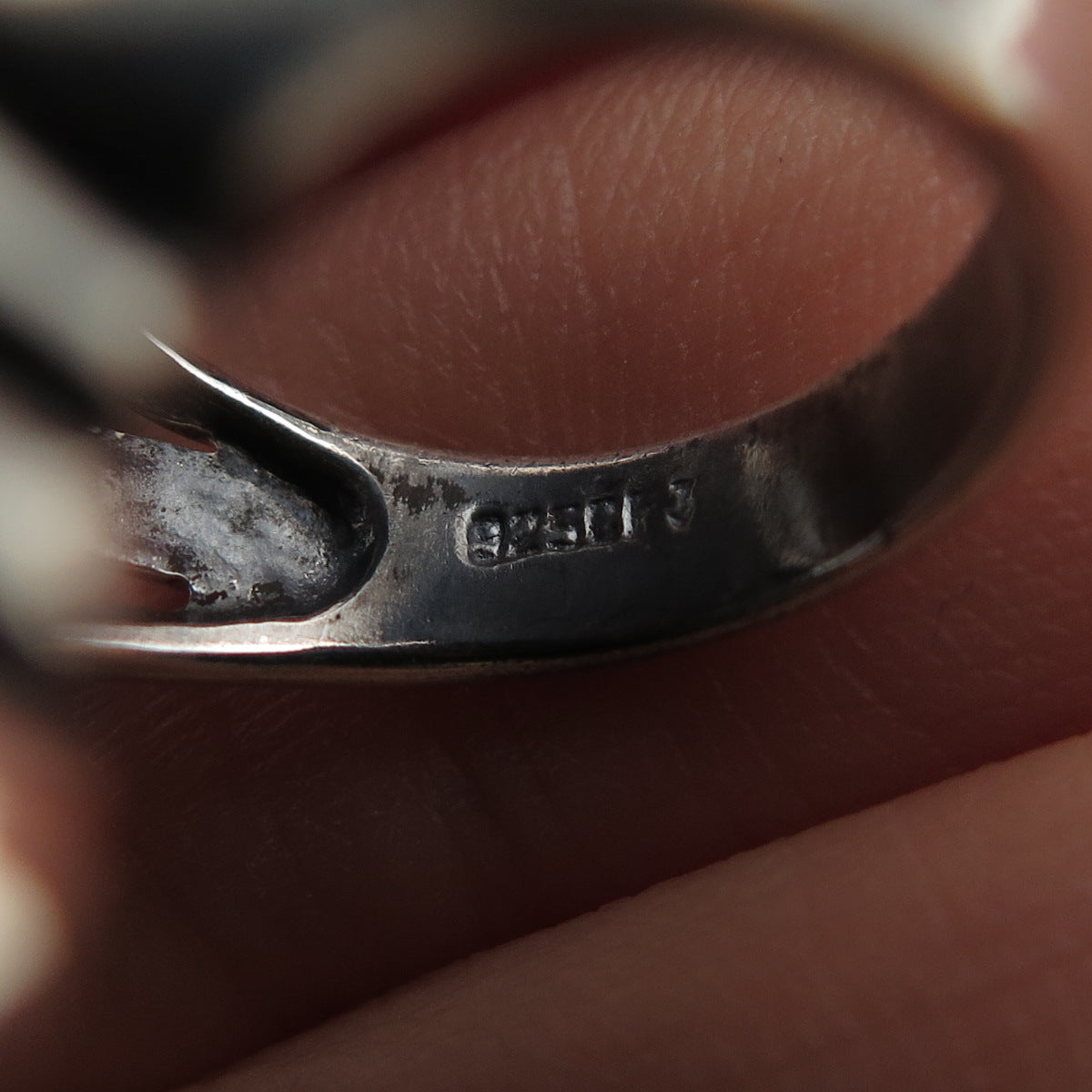 CFJ Collins Fine 925 Sterling Silver Vintage Real Turquoise & MOP Ring Size 7