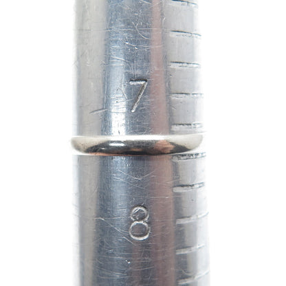 925 Sterling Silver Vintage Southwestern Turquoise Inlay Oxidized Ring Size 7.5