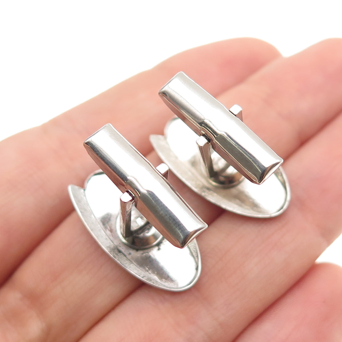 925 Sterling Silver Vintage T2 Modernist Cufflinks