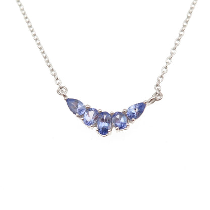 Chuck Clemency 925 Sterling Silver Real Tanzanite Cable Chain Necklace 18"