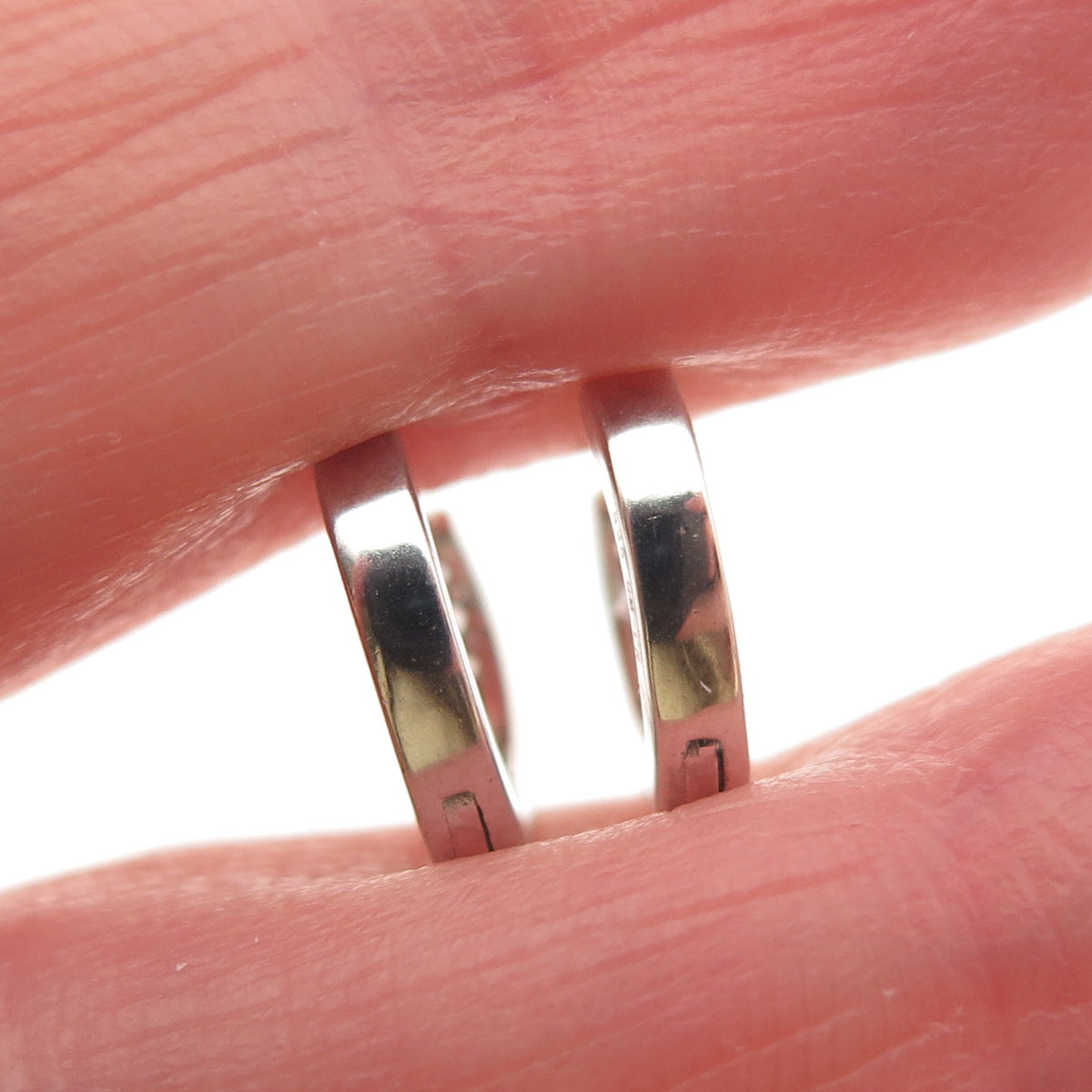 925 Sterling Silver Round-Cut C Z Heart Hoop Earrings