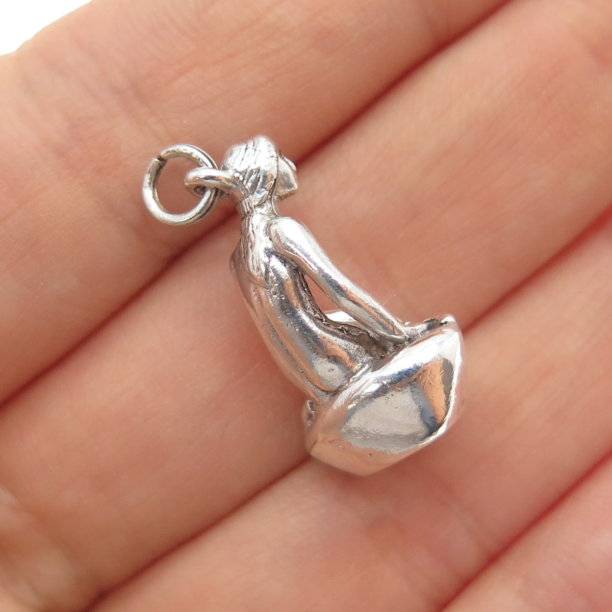 BERNARD HERTZ Sterling Silver Vintage Denmark Mermaid Mini 3D Charm Pendant